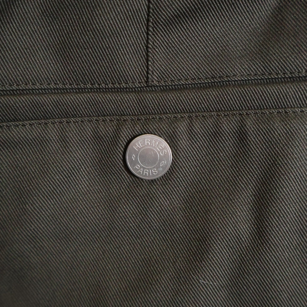 HERMES(エルメス) セリエボタン ドローストリング ジップアップ コットン ジョガーパンツ ブラウン 56512000