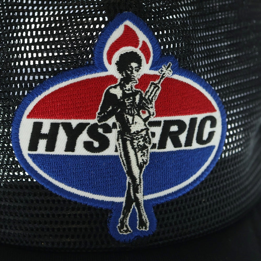 HYSTERIC GLAMOUR(ヒステリックグラマー) DYNAMITE ANGEL ダイナマイト エンジェルロゴデザイン 6パネル アジャスター メッシュキャップ ブラック 02251QH05