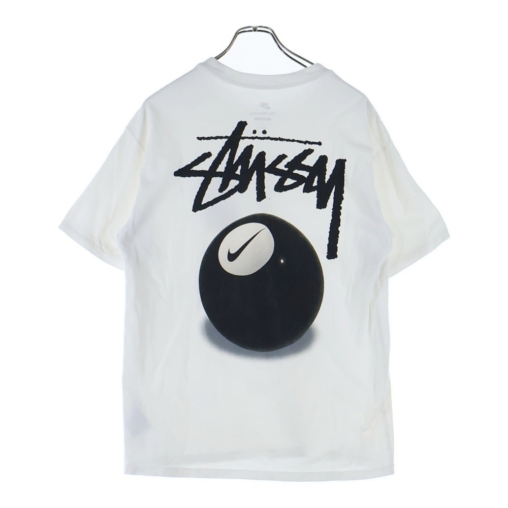 NIKE(ナイキ) ×STUSSY NRG FL SS 8BALL TEE ステューシー 8ボールプリント 半袖Tシャツ クルーネック カットソー ホワイト DO9322-100