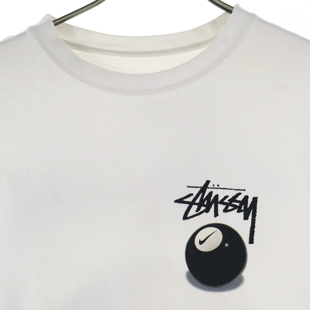 NIKE(ナイキ) ×STUSSY NRG FL SS 8BALL TEE ステューシー 8ボールプリント 半袖Tシャツ クルーネック カットソー ホワイト DO9322-100