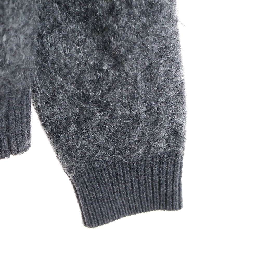Acne Studios(アクネ ストゥディオズ) 21AW メランジ ダブルポケット 4B Vネック モヘアニット カーディガン グレー FN-WN-KNIT000297