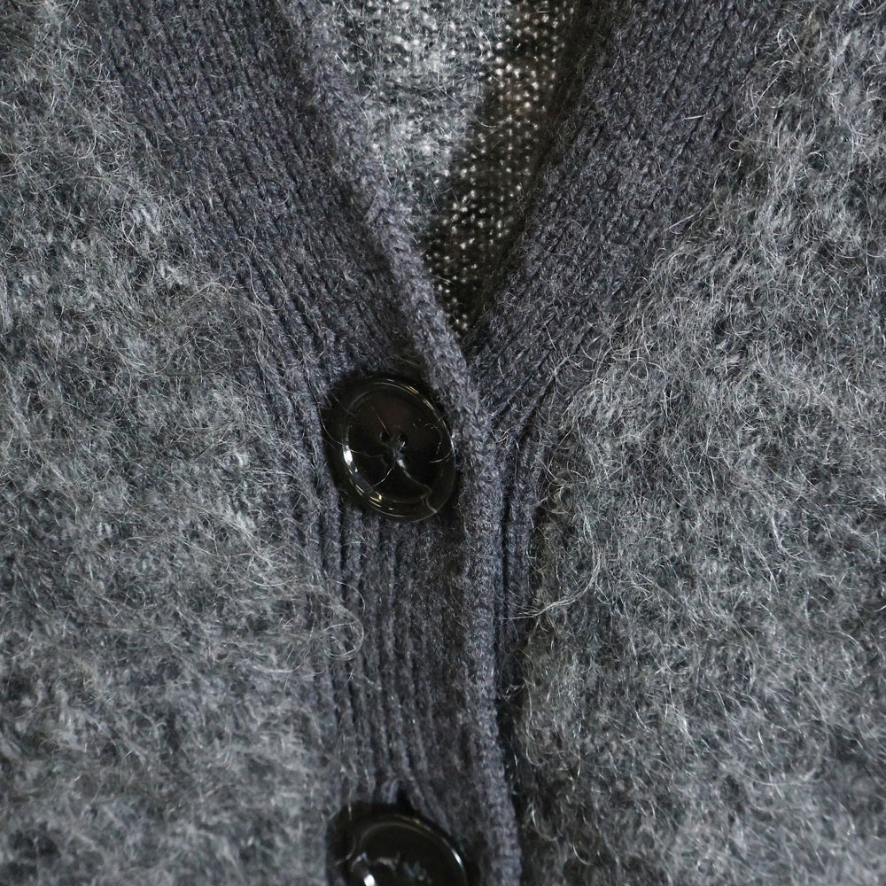 Acne Studios(アクネ ストゥディオズ) 21AW メランジ ダブルポケット 4B Vネック モヘアニット カーディガン グレー FN-WN-KNIT000297