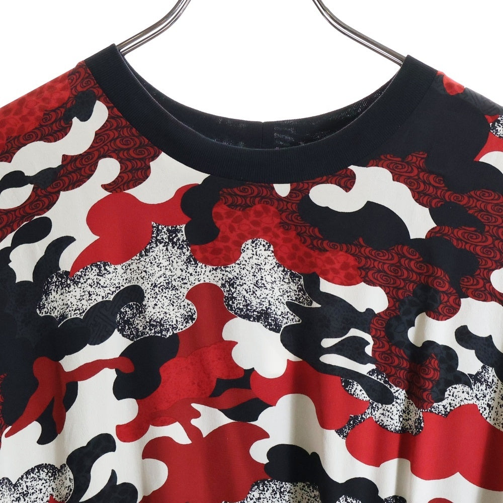 LOUIS VUITTON(ルイヴィトン) 18SS CLOUD PATTTERN DRESS 総柄 シルク クラウドパターンドレス ワンピース レディース レッド/ブラック RW181A GCB FEDR38