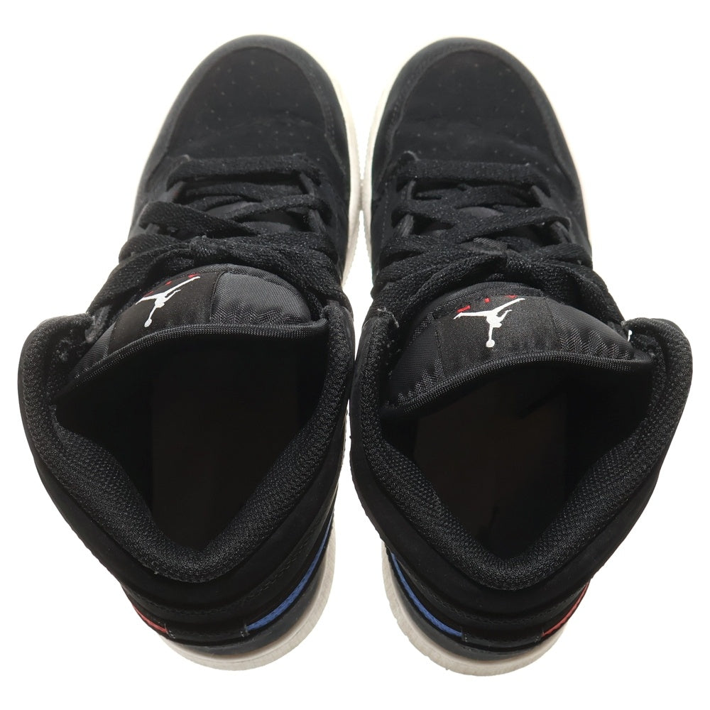 NIKE(ナイキ) GS AIR JORDAN 1 MID MULTI COLOR SWOOSH エアジョーダン1 マルチカラースウッシュ ブラック キッズ US4.5Y/23.5cm 554725-065