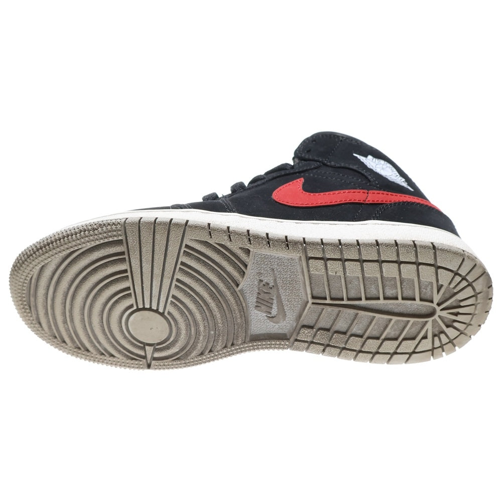 NIKE(ナイキ) GS AIR JORDAN 1 MID MULTI COLOR SWOOSH エアジョーダン1 マルチカラースウッシュ ブラック キッズ US4.5Y/23.5cm 554725-065