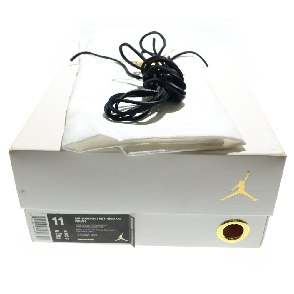 NIKE(ナイキ) AIR JORDAN 1 RETRO HIGH OG WINGS エア ジョーダン1 レトロ ウイングス ハイカットスニーカー ゴールド/ブラック US11/29cm AA2887-035