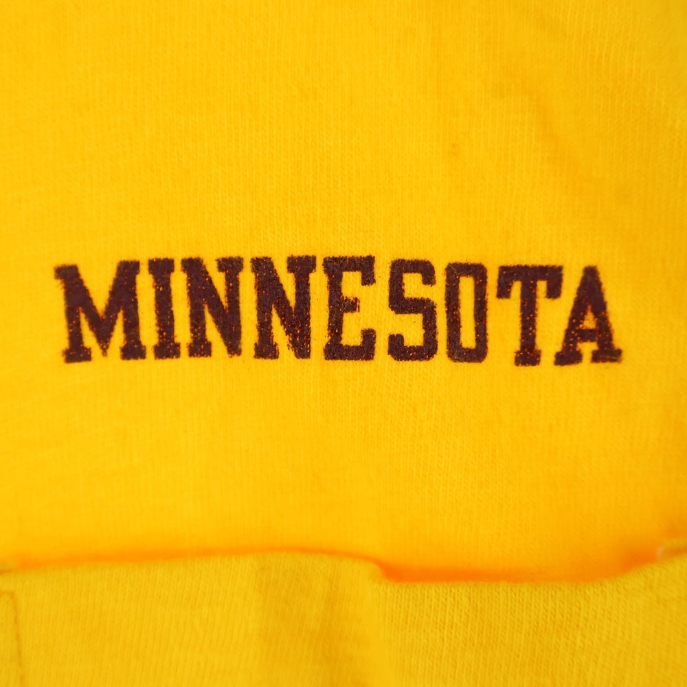 CHAMPION(チャンピオン) 80S VINTAGE MINESOTA ヴィンテージ ミネソタ 胸ポケット クルーネック カットソー 長袖Tシャツ イエロー