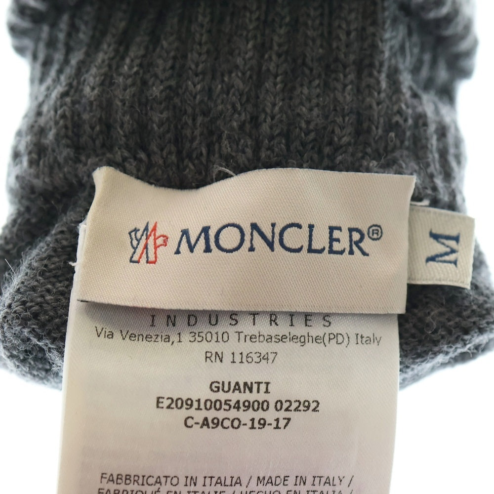 MONCLER(モンクレール) 19AW GUANTI グアンティ トリコロール ウールニット手袋 グレー E20910054900 02292