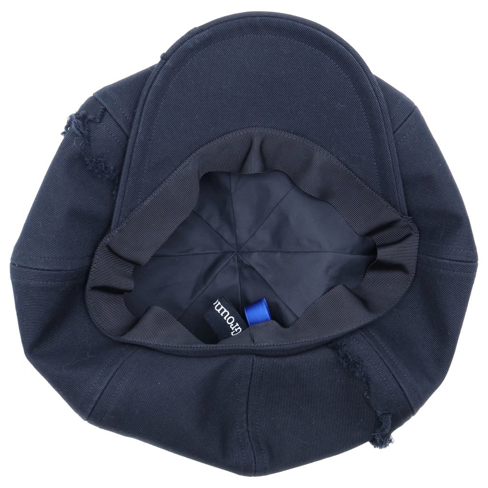 Ground Y(グラウンドワイ) DAMAGED COTTON CASQUETTE ダメージ加工 コットン キャスケット 帽子 ブラック GA-H02-051-1-02