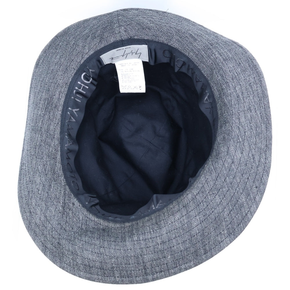Yohji Yamamoto POUR HOMME(ヨウジヤマモト プールオム) リネン フェドラハット 帽子 グレー H0-H05-308
