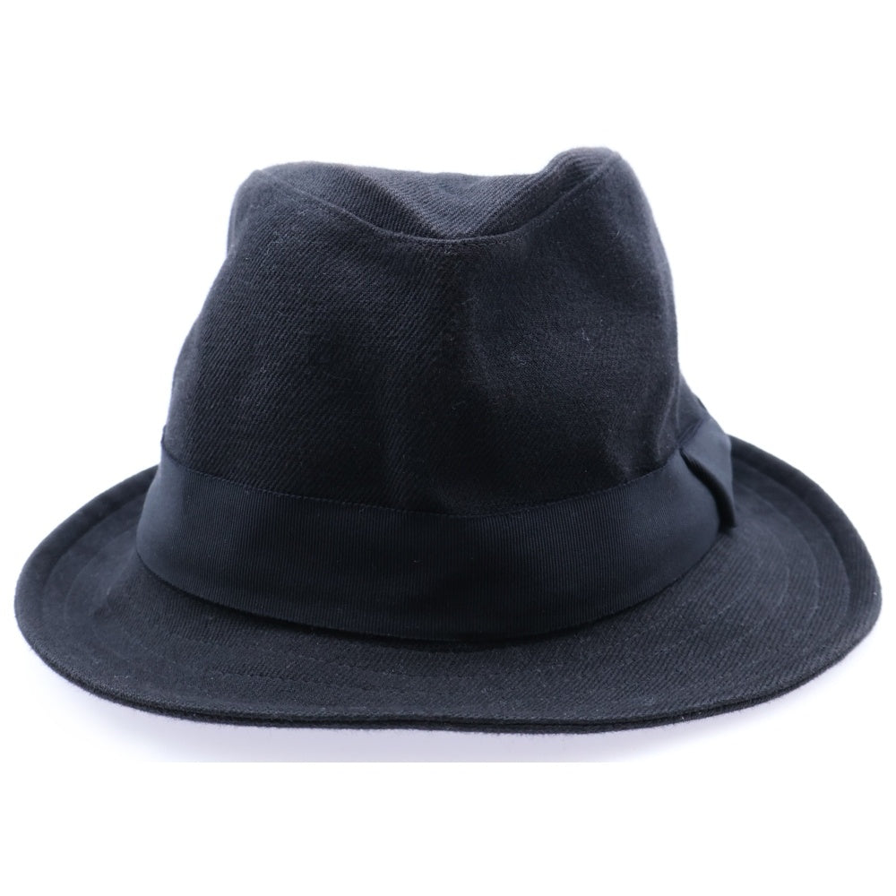Yohji Yamamoto POUR HOMME(ヨウジヤマモト プールオム) リボンデザイン コットン 中折れハット 帽子 ブラック HC-H07-023