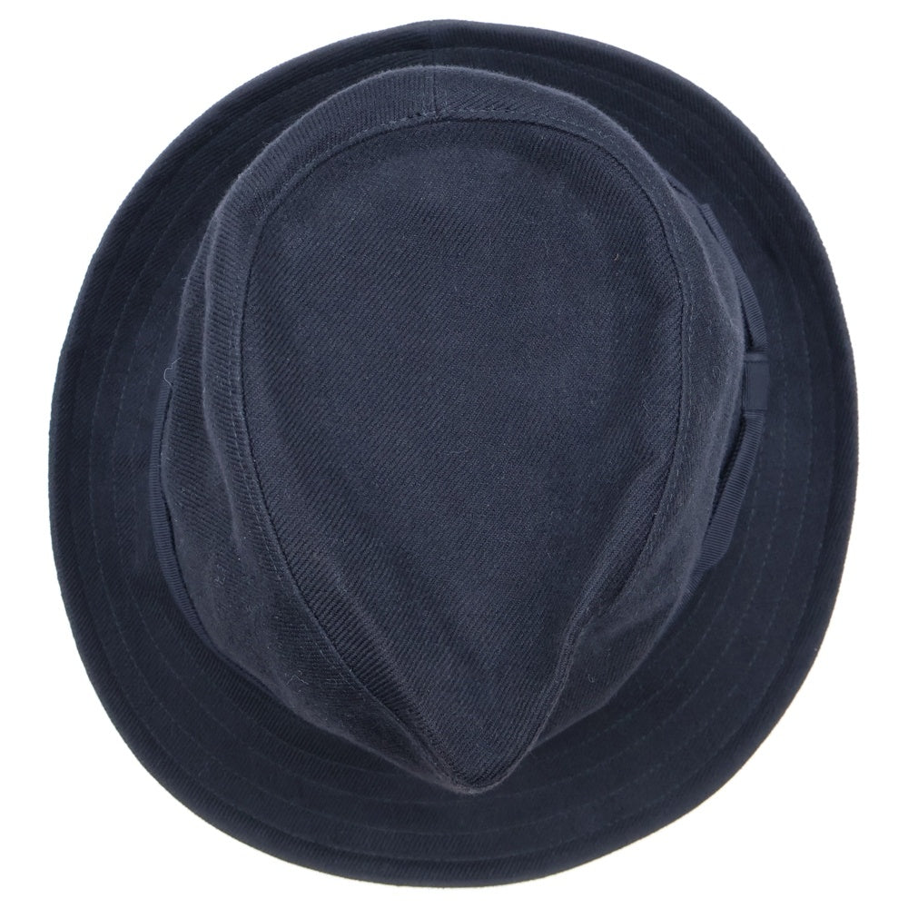 Yohji Yamamoto POUR HOMME(ヨウジヤマモト プールオム) リボンデザイン コットン 中折れハット 帽子 ブラック HC-H07-023