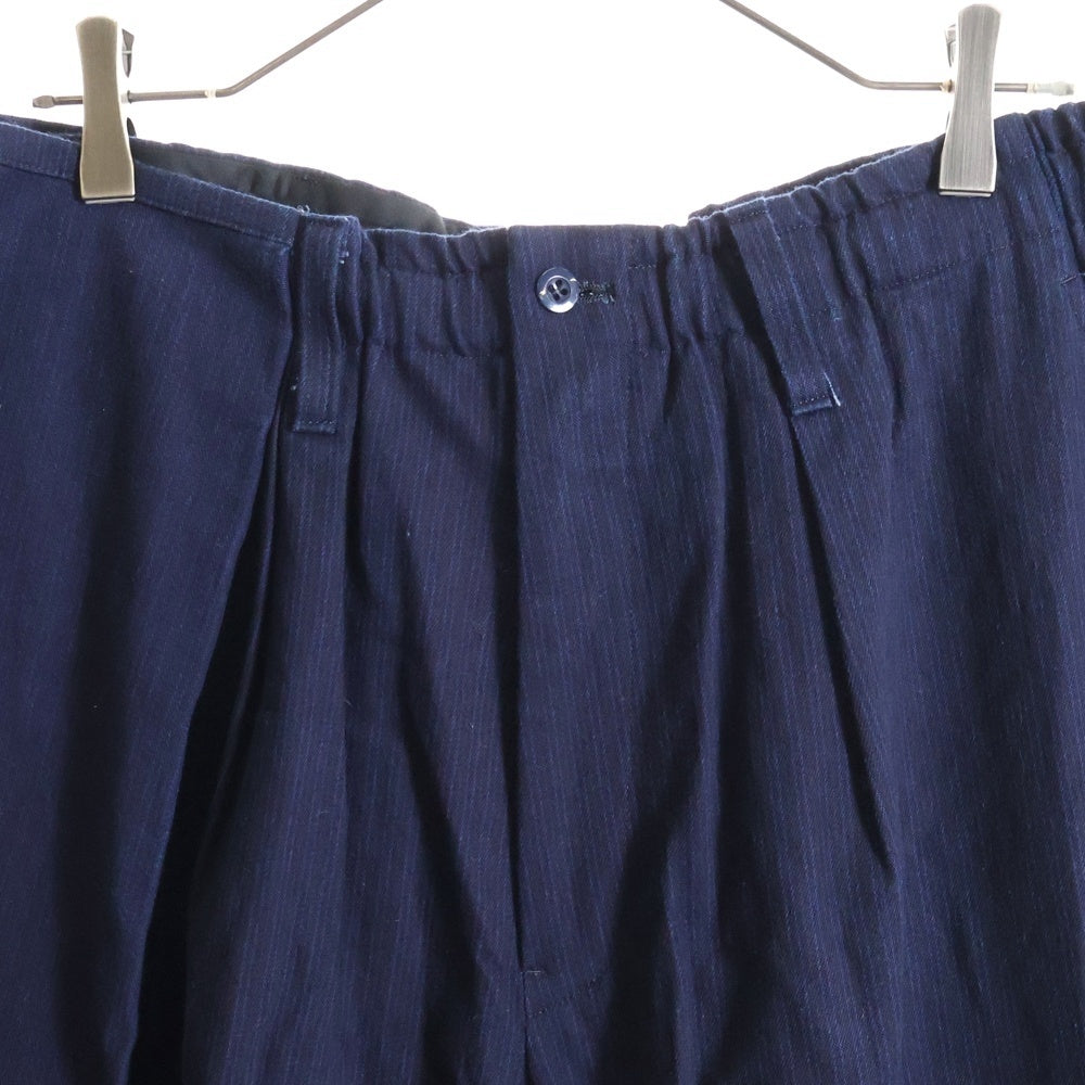 Ground Y(グラウンドワイ) ピンストライプ コットン サルエル ワイドパンツ ブルー GO-P05-004