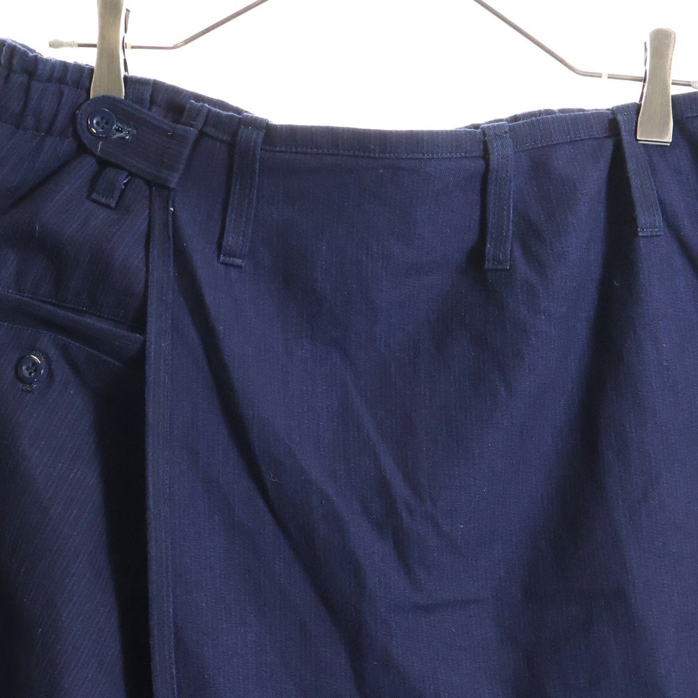 Ground Y(グラウンドワイ) ピンストライプ コットン サルエル ワイドパンツ ブルー GO-P05-004