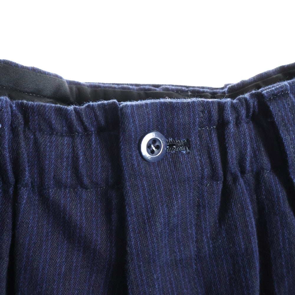 Ground Y(グラウンドワイ) ピンストライプ コットン サルエル ワイドパンツ ブルー GO-P05-004