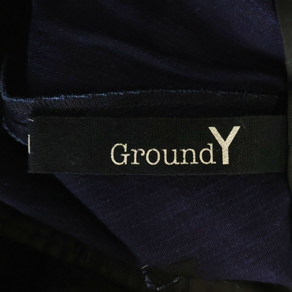 Ground Y(グラウンドワイ) ピンストライプ コットン サルエル ワイドパンツ ブルー GO-P05-004