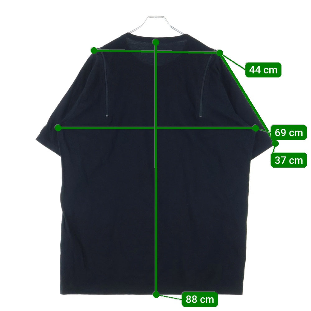 Ground Y(グラウンドワイ) SAMPLE サンプル ジップデザイン オーバーサイズドカットソー 半袖Tシャツ ブラック