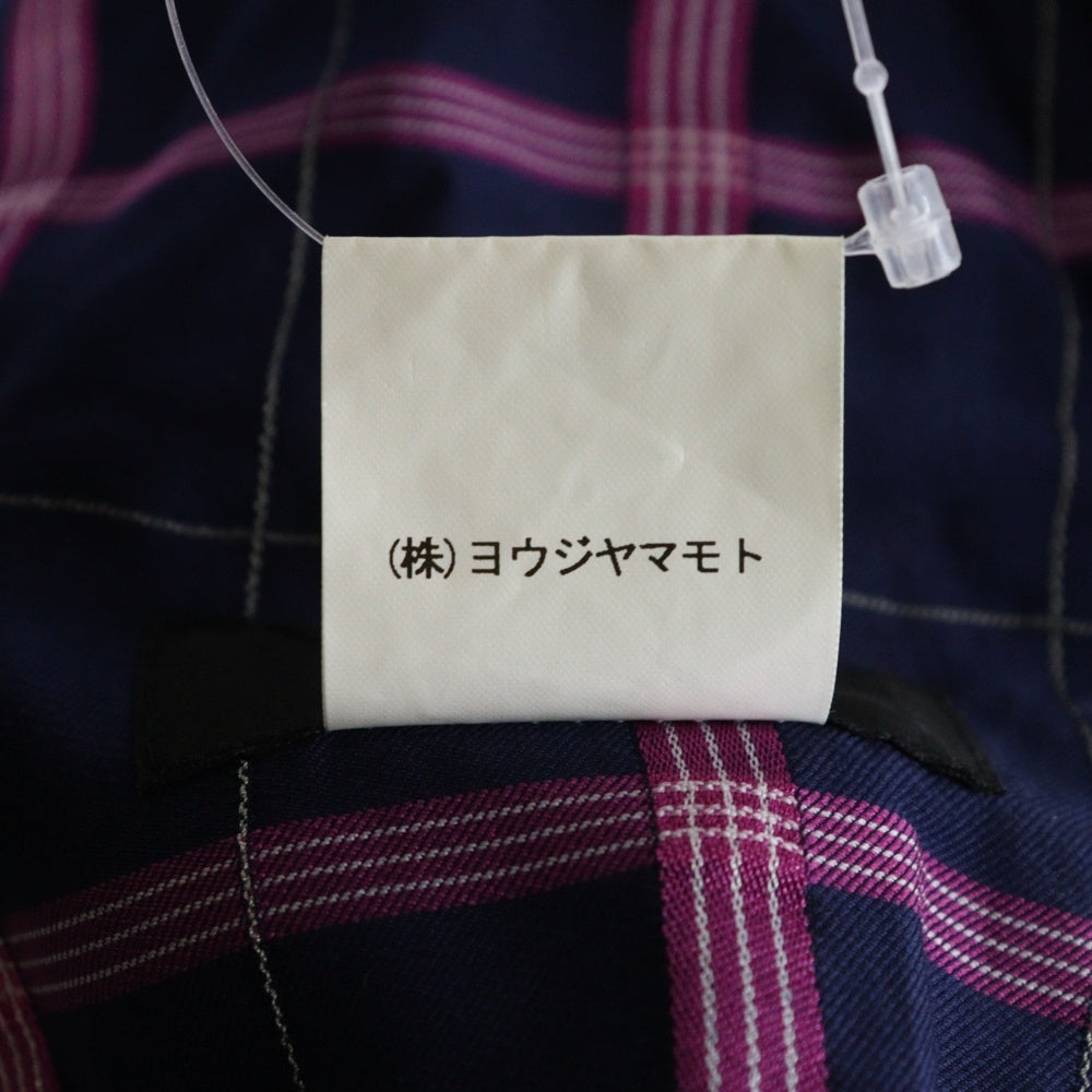 Y's(ワイズ) チェック柄 ドローストリング キュロット パンツ パープル/ブラック