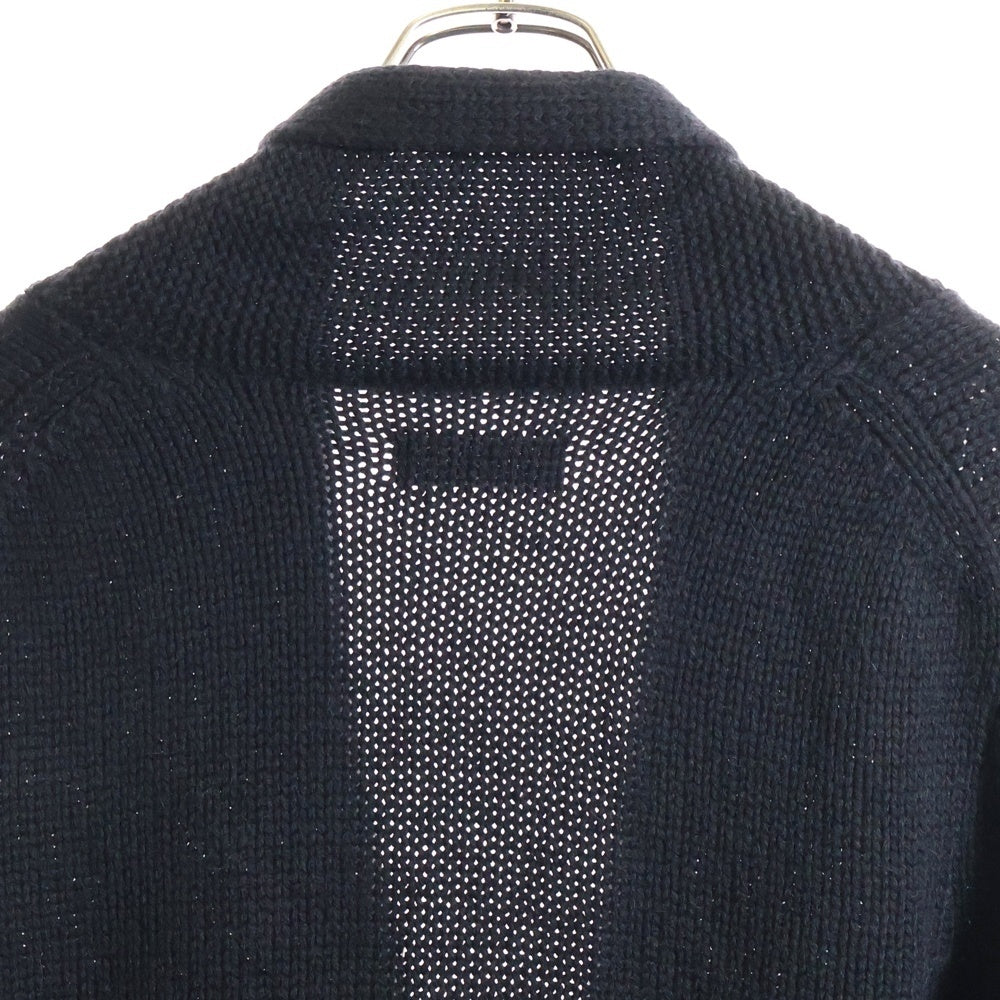 Y's for men(ワイズフォーメン) 08AW 安全ピン付 ショールカラーロングカーディガン アルパカ混ウールニットガウン ブラック ME-K55-174