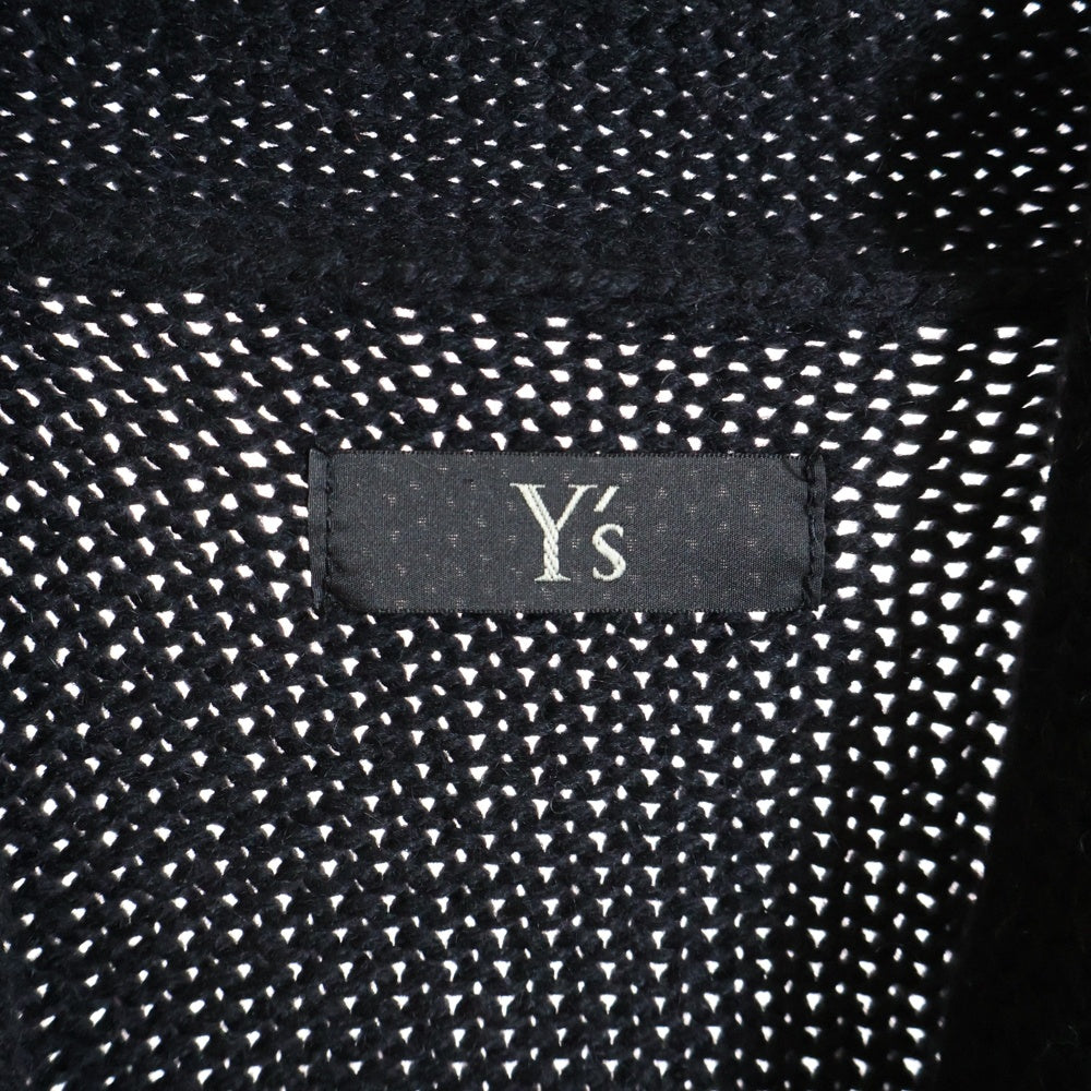 Y's for men(ワイズフォーメン) 08AW 安全ピン付 ショールカラーロングカーディガン アルパカ混ウールニットガウン ブラック ME-K55-174