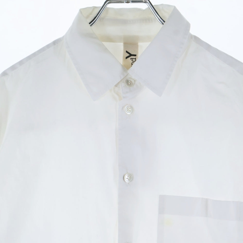 Ground Y(グラウンドワイ) 長袖ロングボタンダウンシャツ ホワイト GD-B10-007