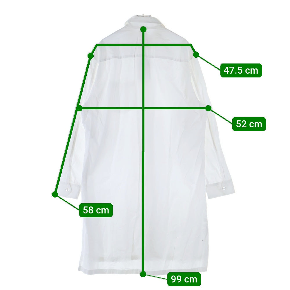 Ground Y(グラウンドワイ) 長袖ロングボタンダウンシャツ ホワイト GD-B10-007