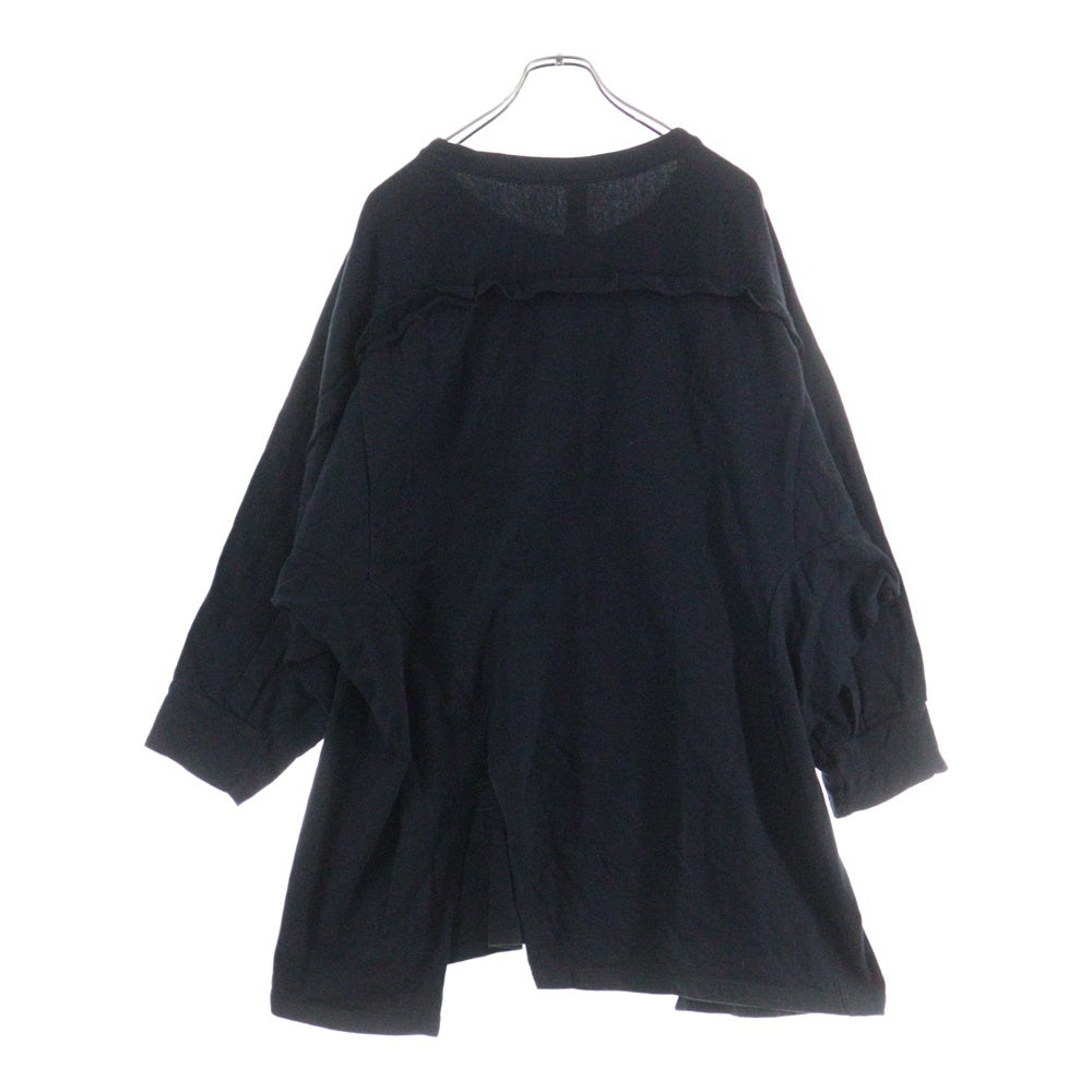 Ground Y(グラウンドワイ) 切替加工長袖コットンカットソー ブラック GZ-T02-008