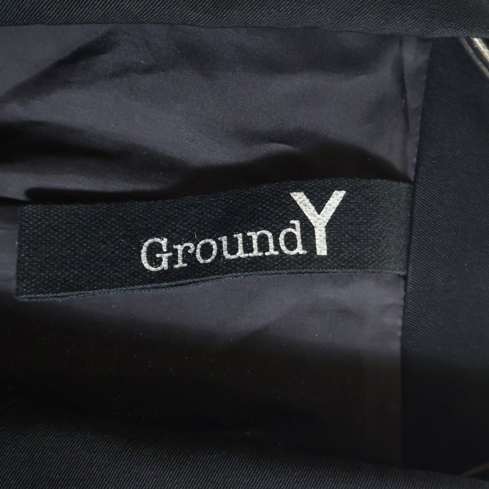 Ground Y(グラウンドワイ) 1ボタン レーヨン混 タブコート ブラック GK-C01-106