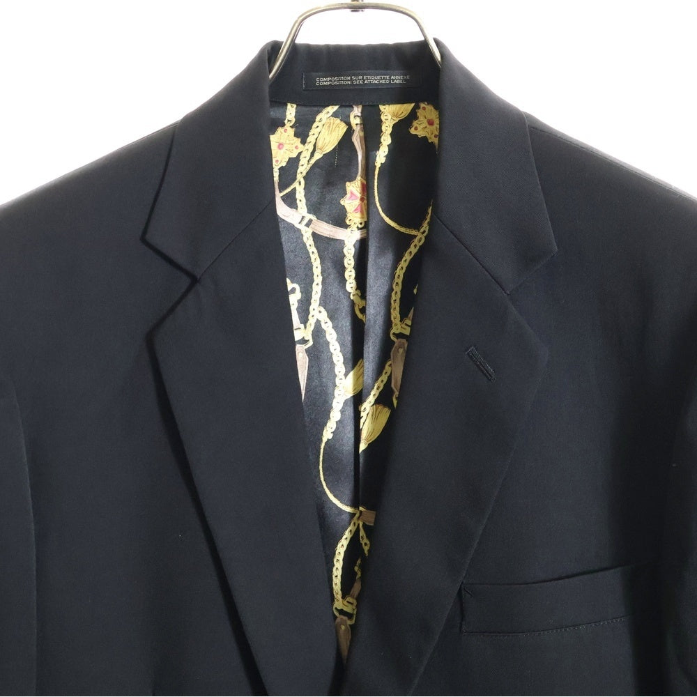 Yohji Yamamoto COSTUME D'HOMME(ヨウジヤマモト コスチュームドオム) 裏地総柄 2B ウール シングル テーラードジャケット ブラック/ゴールド HD-J95-150