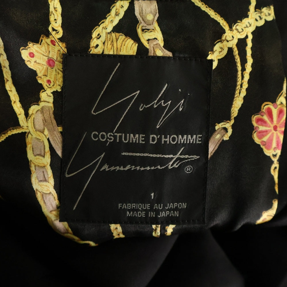 Yohji Yamamoto COSTUME D'HOMME(ヨウジヤマモト コスチュームドオム) 裏地総柄 2B ウール シングル テーラードジャケット ブラック/ゴールド HD-J95-150