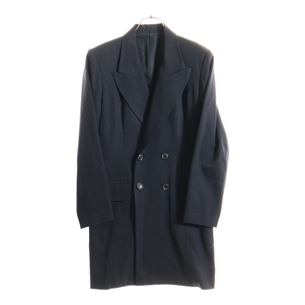 Y's(ワイズ) ビックシルエット ダブルブレスト ピークドラペル ロング ドレープ テーラードジャケット レディース ブラック YN-J54-113