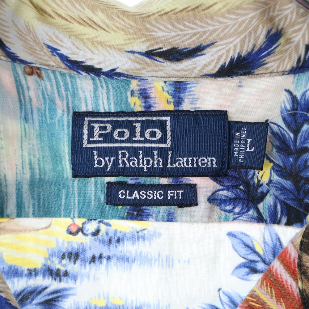 POLO RALPH LAUREN(ポロラルフローレン) 90S CLASSIC FIT 総柄 不死鳥 レーヨン オープンカラー 半袖アロハシャツ マルチカラー