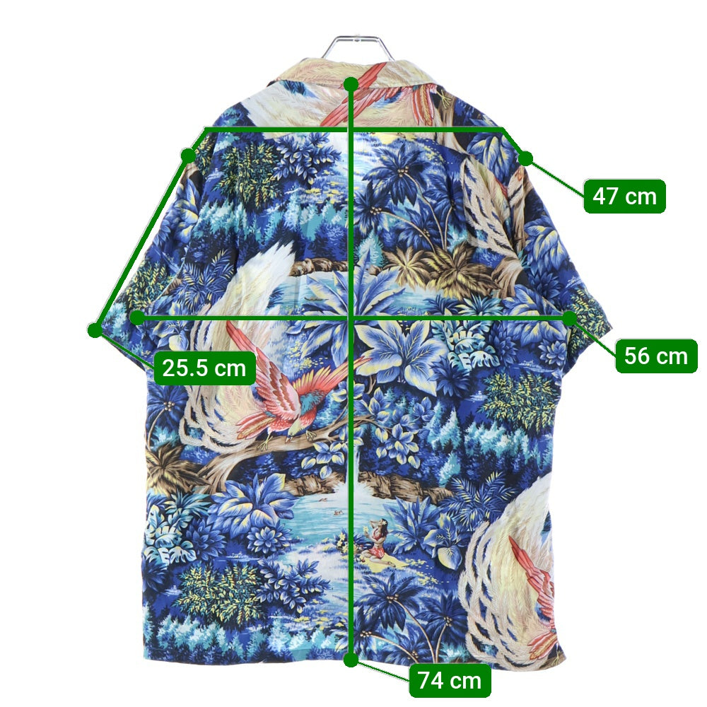 POLO RALPH LAUREN(ポロラルフローレン) 90S CLASSIC FIT 総柄 不死鳥 レーヨン オープンカラー 半袖アロハシャツ マルチカラー