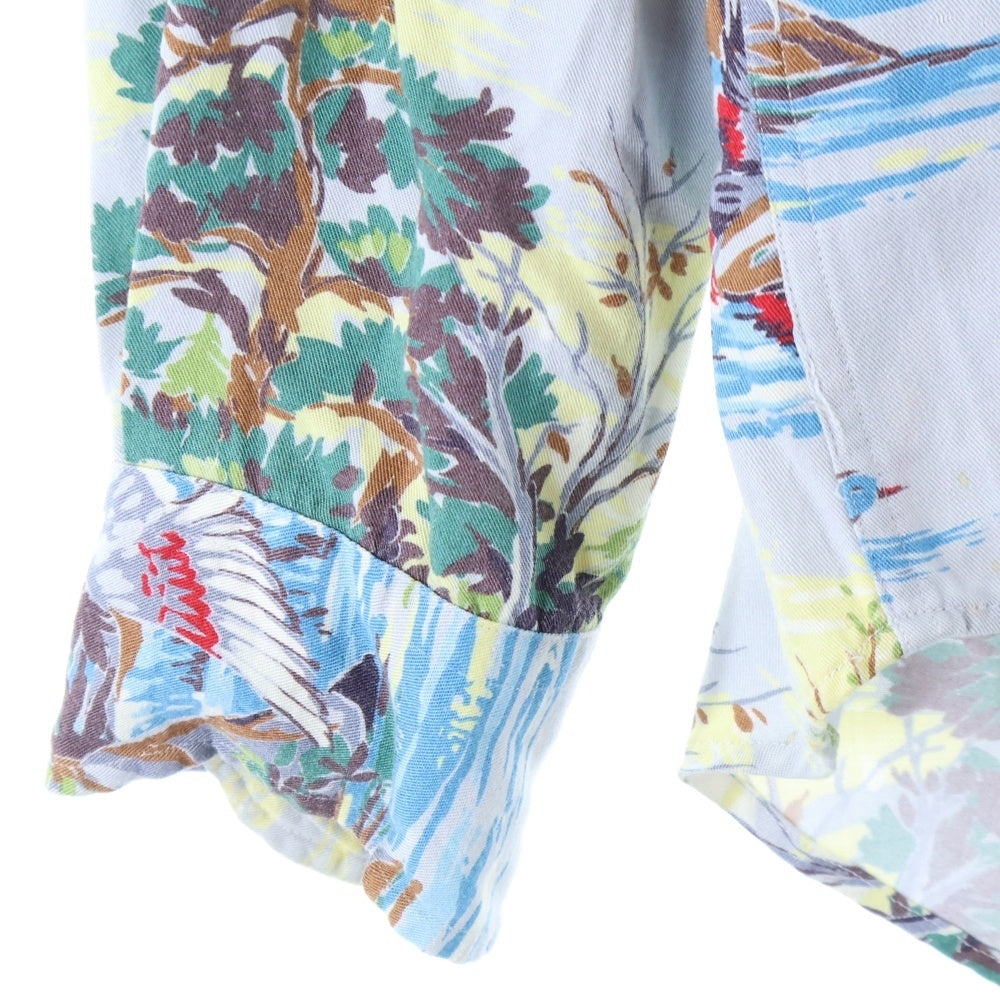 RALPH LAUREN(ラルフローレン) 80S 総柄 レーヨン オープンカラー 長袖アロハシャツ マルチカラー