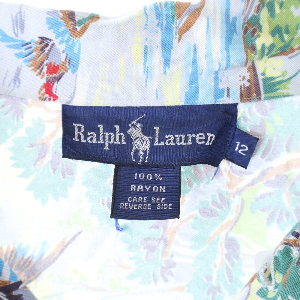 RALPH LAUREN(ラルフローレン) 80S 総柄 レーヨン オープンカラー 長袖アロハシャツ マルチカラー