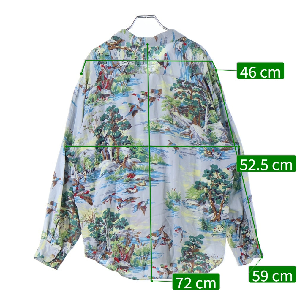 RALPH LAUREN(ラルフローレン) 80S 総柄 レーヨン オープンカラー 長袖アロハシャツ マルチカラー