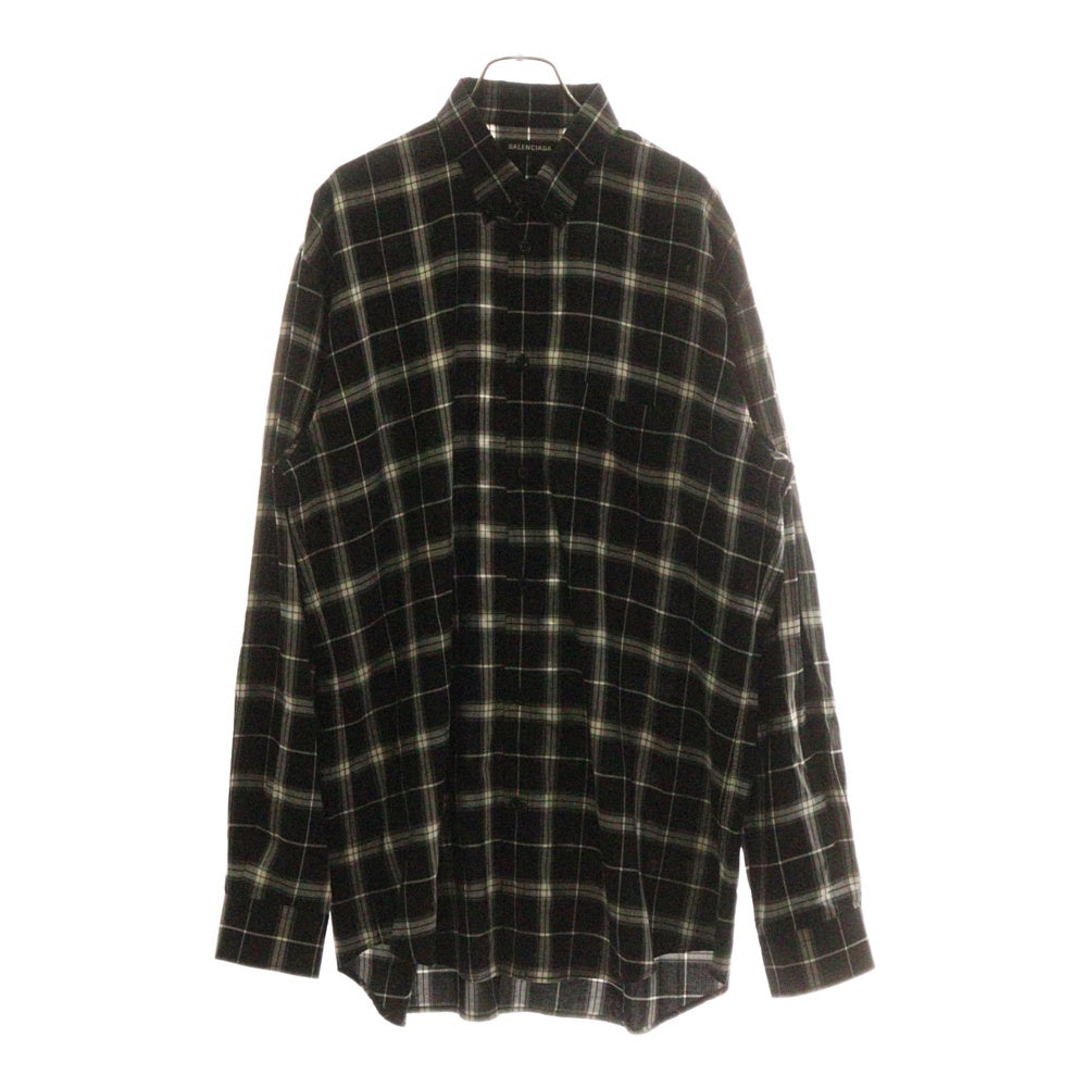 BALENCIAGA バックロゴ　チェック柄 長袖シャツ BALENCIAGA(バレンシアガ) 19SS Back Logo Check L/S Shirt バックロゴ