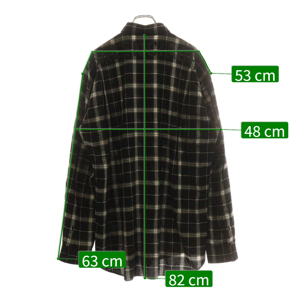 BALENCIAGA(バレンシアガ) 19SS Back Logo Check L/S Shirt バックロゴ チェック長袖シャツ ブラック 556878 TDM03