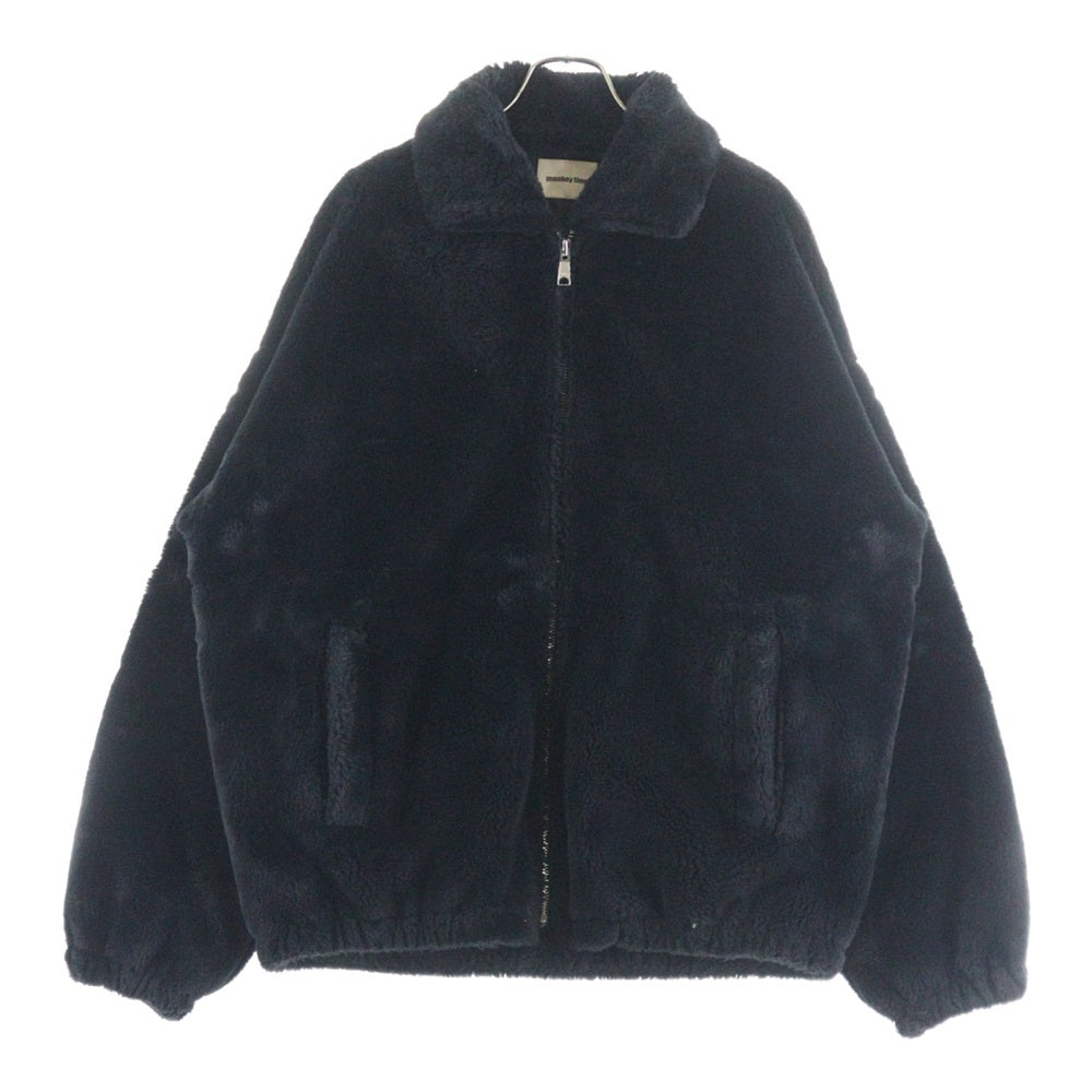 monkey time(モンキータイム) MT FAUX FUR ZIP BLSN ダブルポケット ジップアップ ファーブルゾン ジャケット ブラック 8325-199-1484