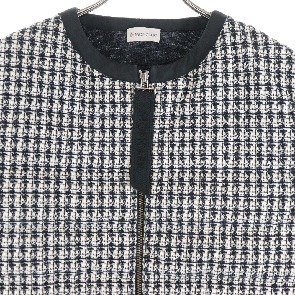 MONCLER(モンクレール) 23SS CARDIGAN TRICOT ツイード カーディガン ジャケット レディース ブラック/ホワイト I10939B00015