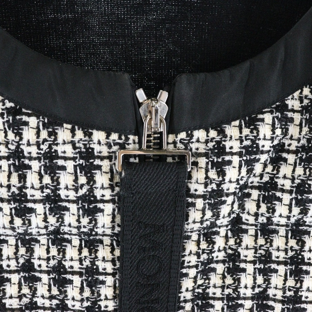 MONCLER(モンクレール) 23SS CARDIGAN TRICOT ツイード カーディガン ジャケット レディース ブラック/ホワイト I10939B00015