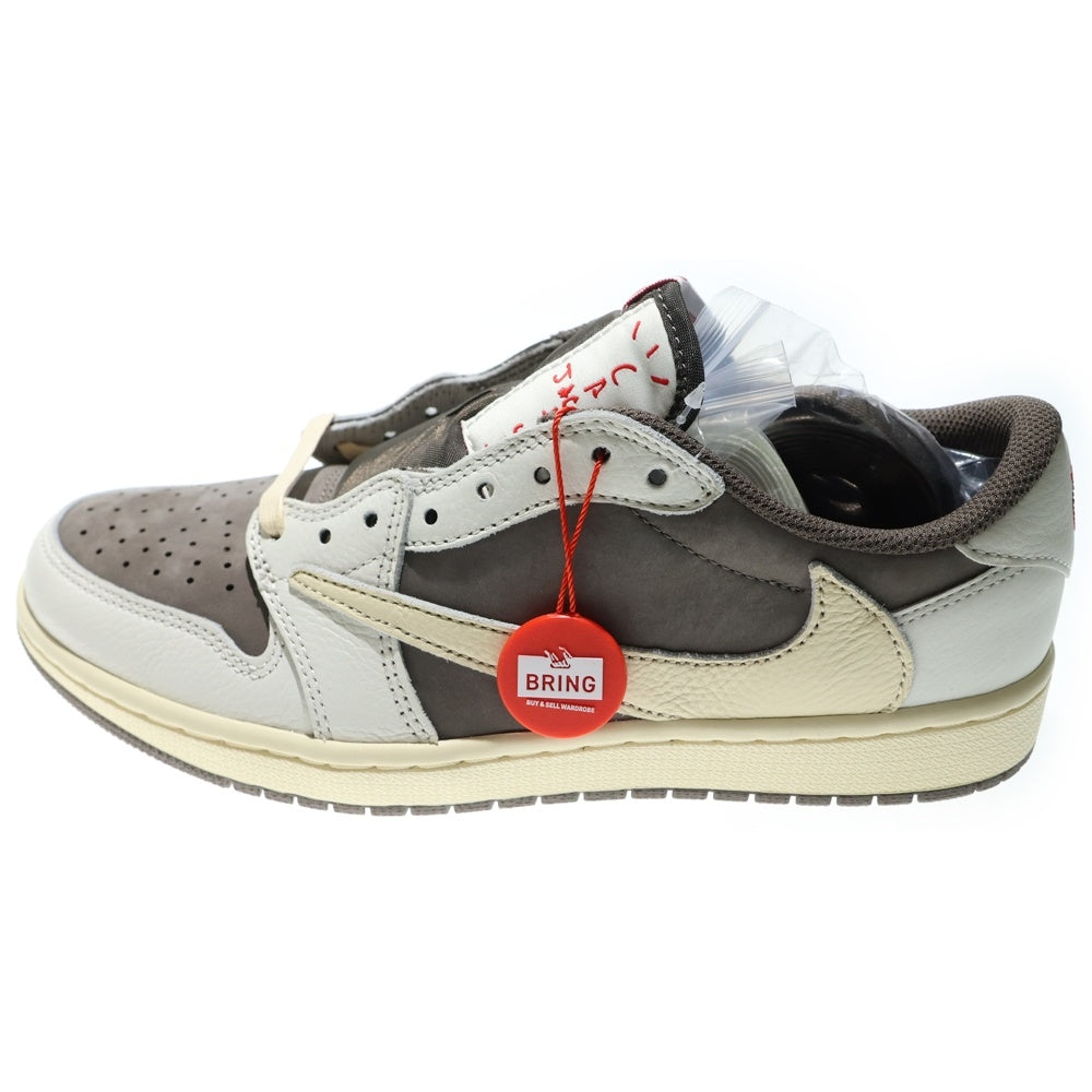 NIKE(ナイキ) ×TRAVIS SCOTT AIR JORDAN 1 REVERSE MOCHA トラヴィススコット エアジョーダン1 ローカットスニーカー リバースモカ カーキ US8.5/26.5cm DM7866-162
