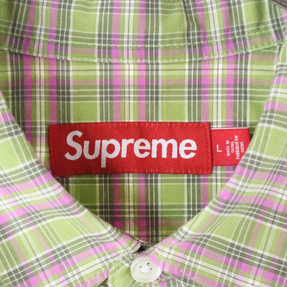 SUPREME(シュプリーム) 24SS Loose Fit Mini Plaid S/S Shirt ルーズフィット ミニプレイド 半袖シャツ グリーン