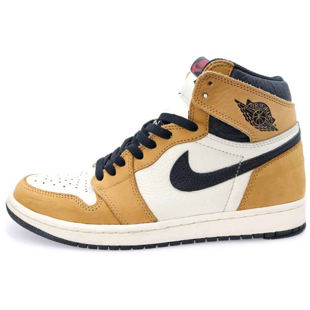 NIKE(ナイキ) AIR JORDAN 1 RETRO ROOKIE OF THE YEAR エアジョーダン レトロ ルーキオブザイアー ハイカットスニーカー ブラウン/ホワイト US8/26cm 555088-700