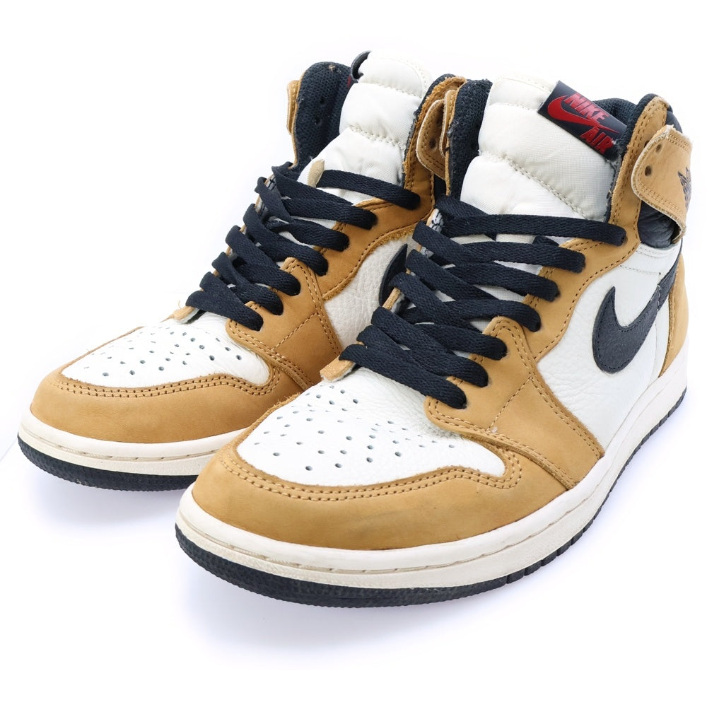 NIKE(ナイキ) AIR JORDAN 1 RETRO ROOKIE OF THE YEAR エアジョーダン レトロ ルーキオブザイアー ハイカットスニーカー ブラウン/ホワイト US8/26cm 555088-700
