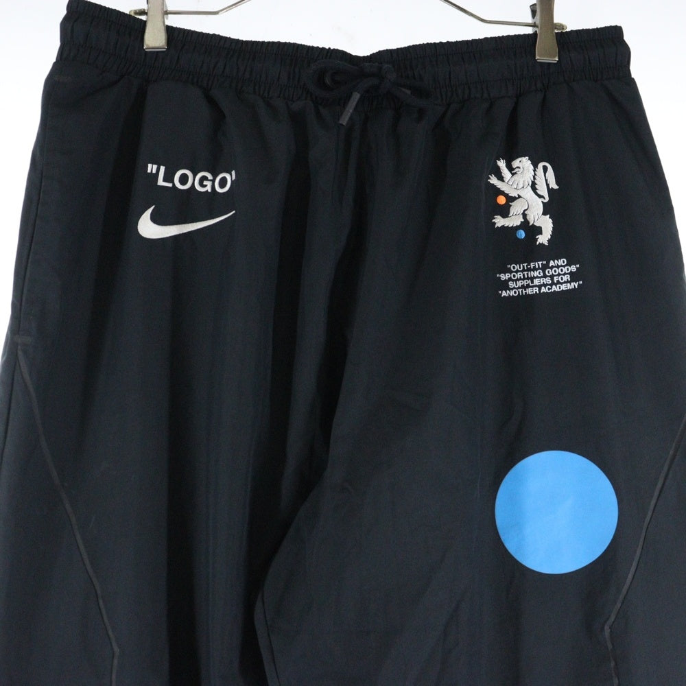 NIKE(ナイキ) 18SS ×OFF-WHITE MERCURIAL NRG オフホワイト マーキュリアル エヌアールジー ロゴ エンブロイダリー トラックパンツ ブラック AA3299-010