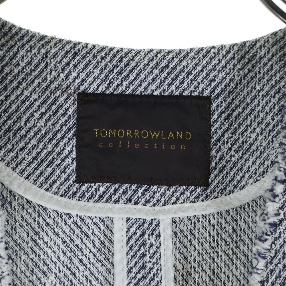 TOMORROWLAND(トゥモローランド) ノーカラー カットオフ ジャケット グレー レディース 13-07-61-07251