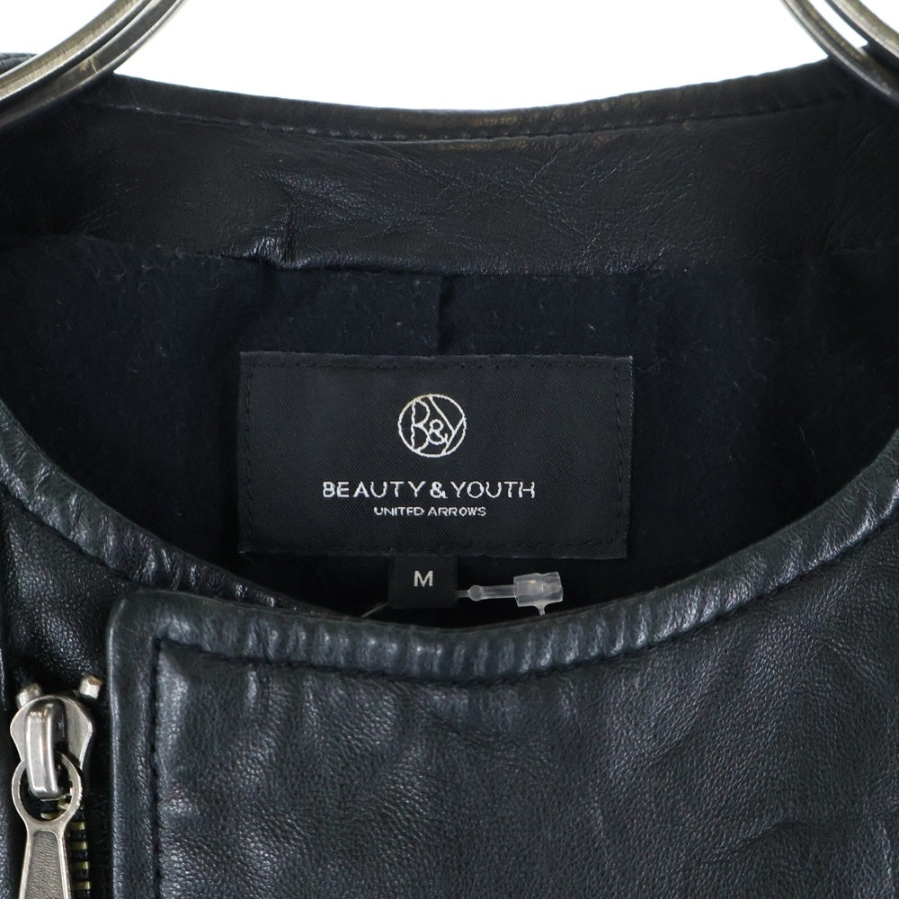 BEAUTY&YOUTH UNITED ARROWS(ビューティーアンドユースユナイテッドアローズ) ジップアップ レザー ライナーボアジャケット ブラック レディース 1625-617-0008