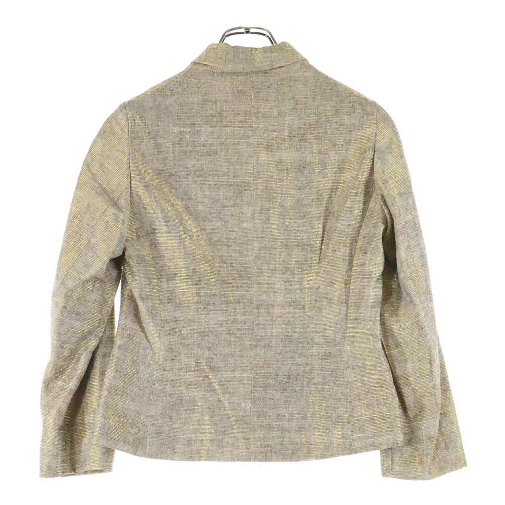 Salvatore Ferragamo(サルヴァトーレ フェラガモ) シルク混 レーヨンボタンジャケット レディース ゴールド