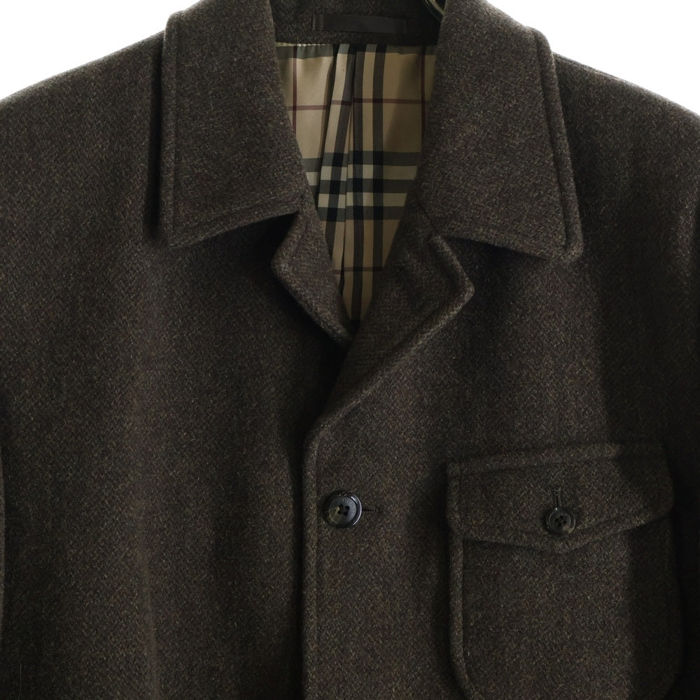 BURBERRY LONDON(バーバリーロンドン) 日本製 アルパカウール ステンカラーハーフコート ブラウン BBR87-513-72